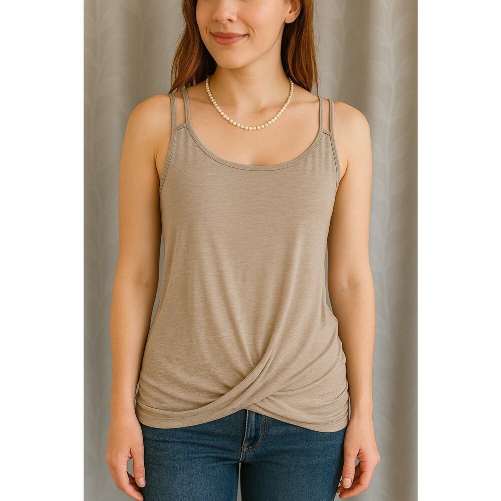 Culture Code Neutral‎ Core Tank | Small | Minimalist Casual Chic Twist Top